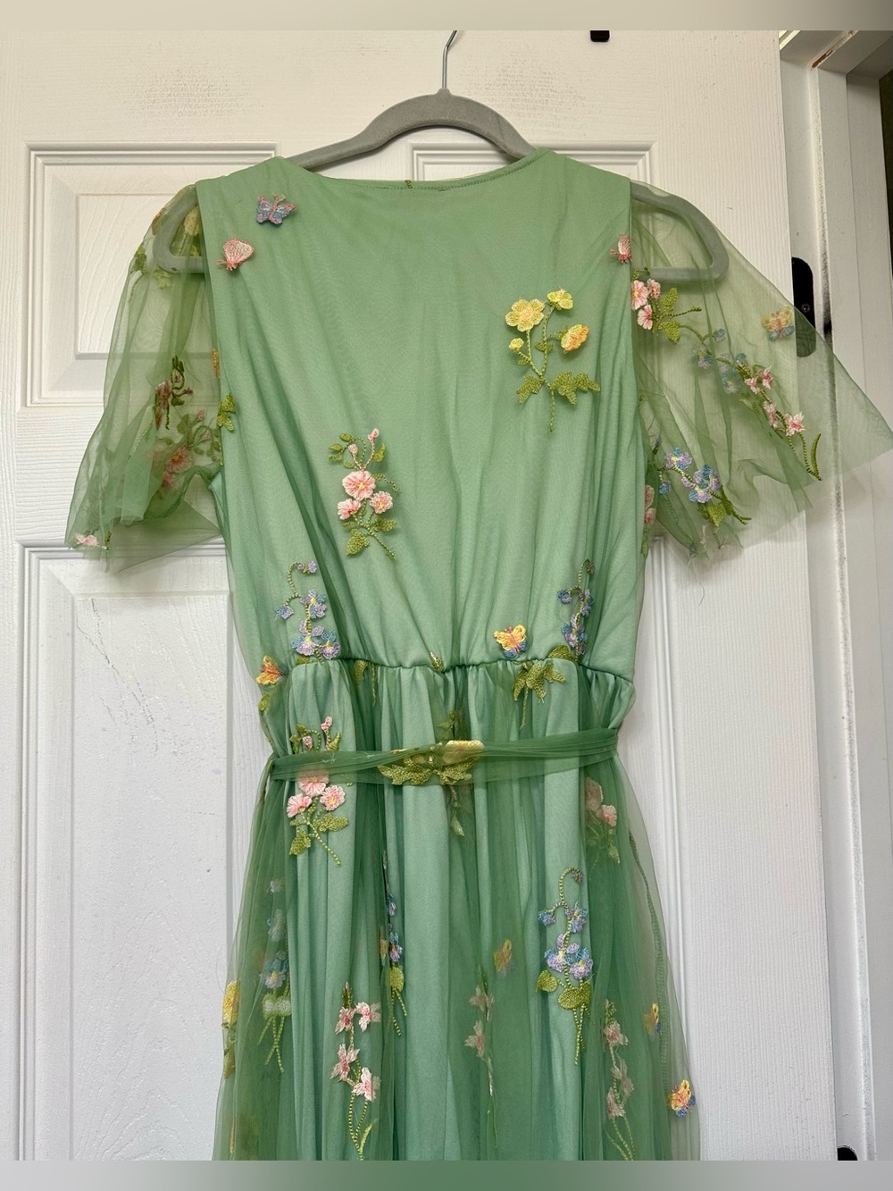 Baltic Born Sage Green Floral Embroidered Tulle Gown XL - Picture 11 of 13